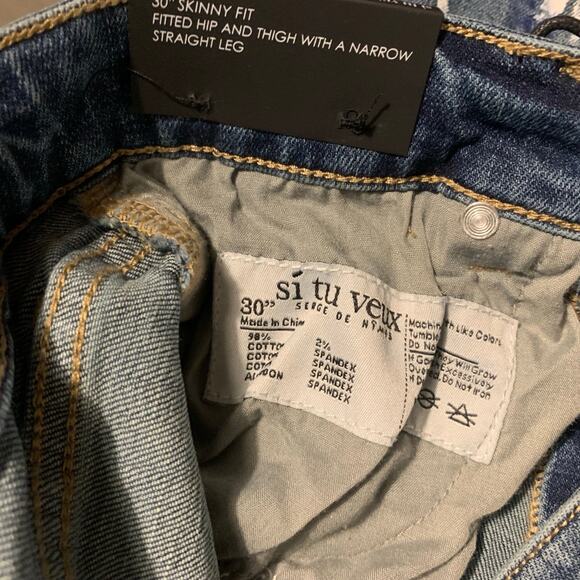 Si Tu Veux Superstack indigo Wash  Jeans Size 30 - Picture 8 of 9